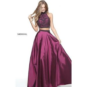 Sherri Hill Two-Piece High Neck Prom Dress